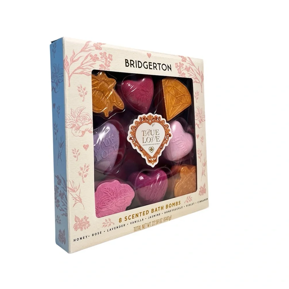 Bridgerton Scented Bath Bomb Gift Set‎ – 8 Count Honey, Rose, Lavender, Vanilla
